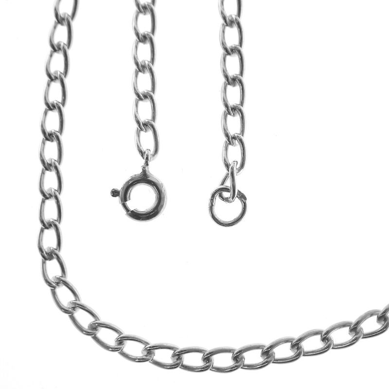 Image 1 of Silver basic chain; Wide gourmet link 3.0 mm | 50 cm