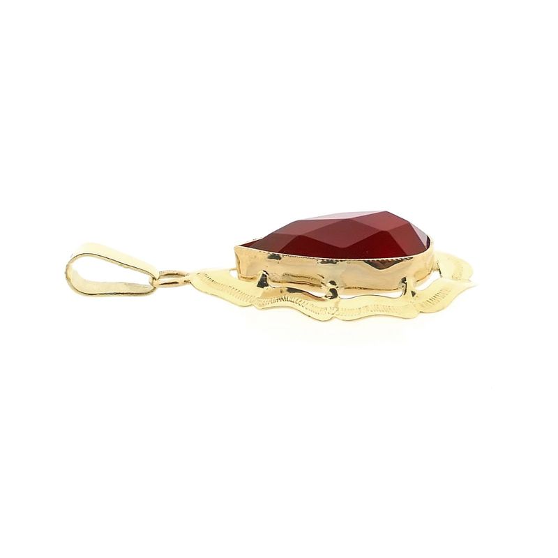 Image 7 of Vintage gold pendant with carnelian