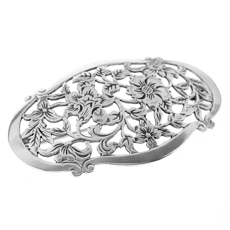 Image 5 of Silver brooch | Floral design