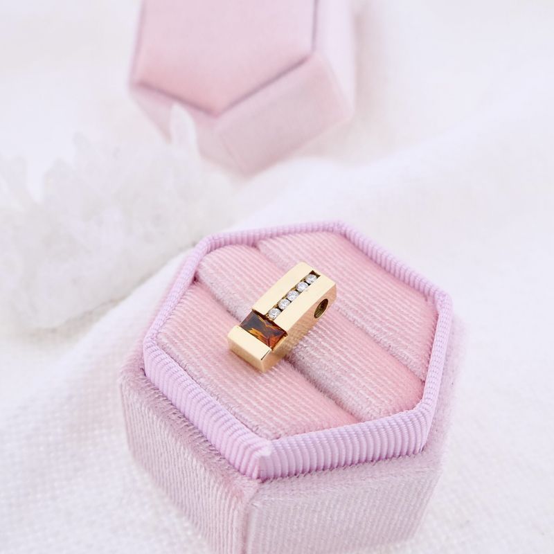 Image 2 of Gold pendant with diamond and citrine.