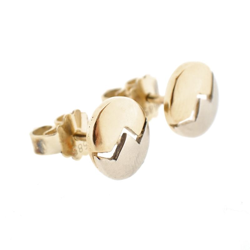 Image 2 of Two-tone gold stud earrings