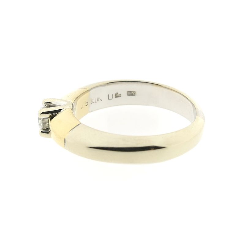 Image 6 of Two-tone gold solitaire ring with diamond; 0.25 ct.
