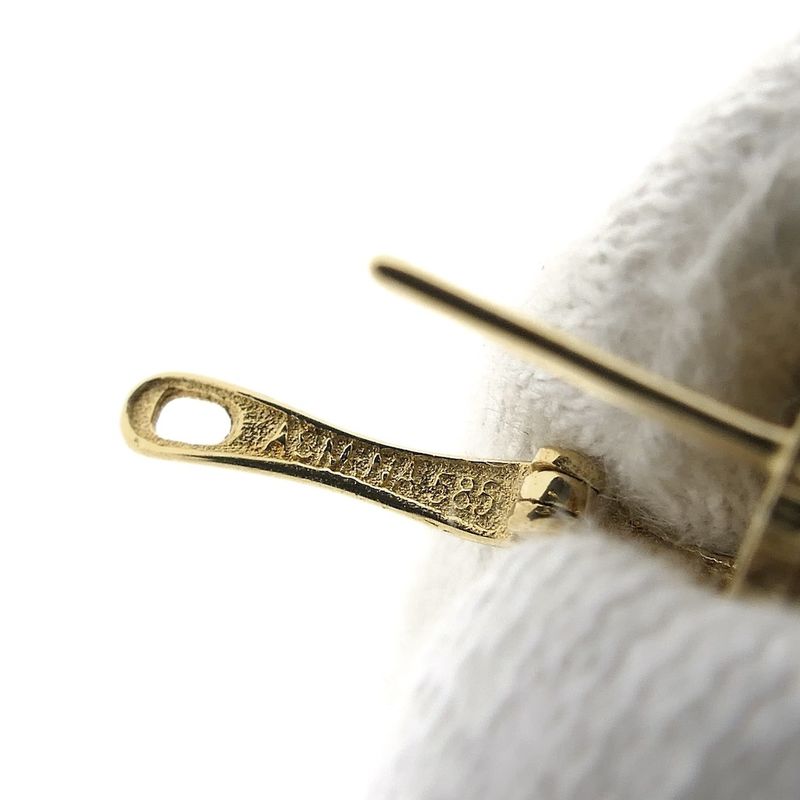 Image 5 of Gold flower earrings with zirconia | Asmina