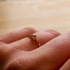 Image 9 of Gold solitaire ring with diamond; 0.005 ct.