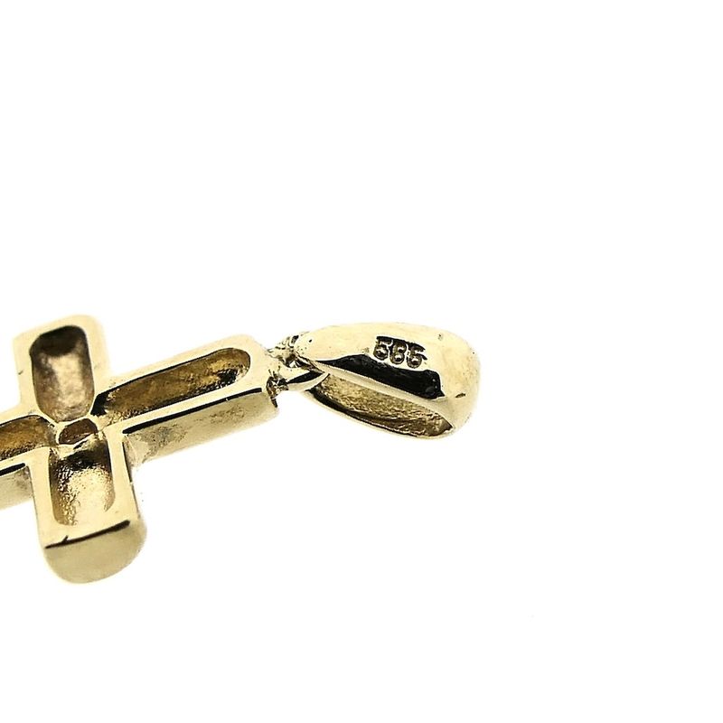 Image 7 of Gold cross pendant with diamond | 0.02 ct.