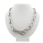Image 1 of Silver robust link necklace with zirconia | 51 cm
