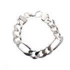 Image 1 of Robust silver Figaro men's bracelet.