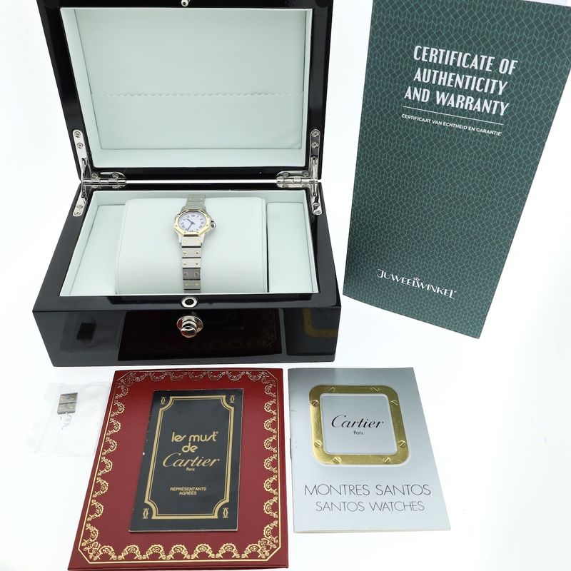 Image 15 of Cartier Santos Octagon Automatic 0907; 18k gold/steel women's watch