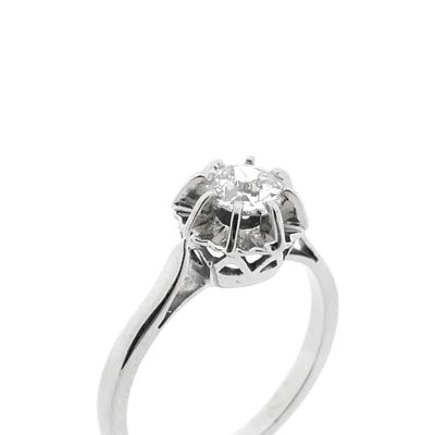 White gold solitaire ring with diamond; 0.43 ct. Image 2 of White gold solitaire ring with diamond; 0.43 ct.
