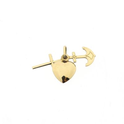 Image 1 of Gold Faith, Hope, Love Pendant