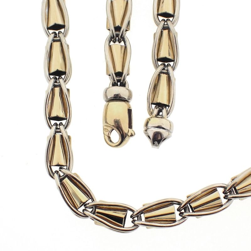 Image 1 of Two-tone gold fantasy link necklace