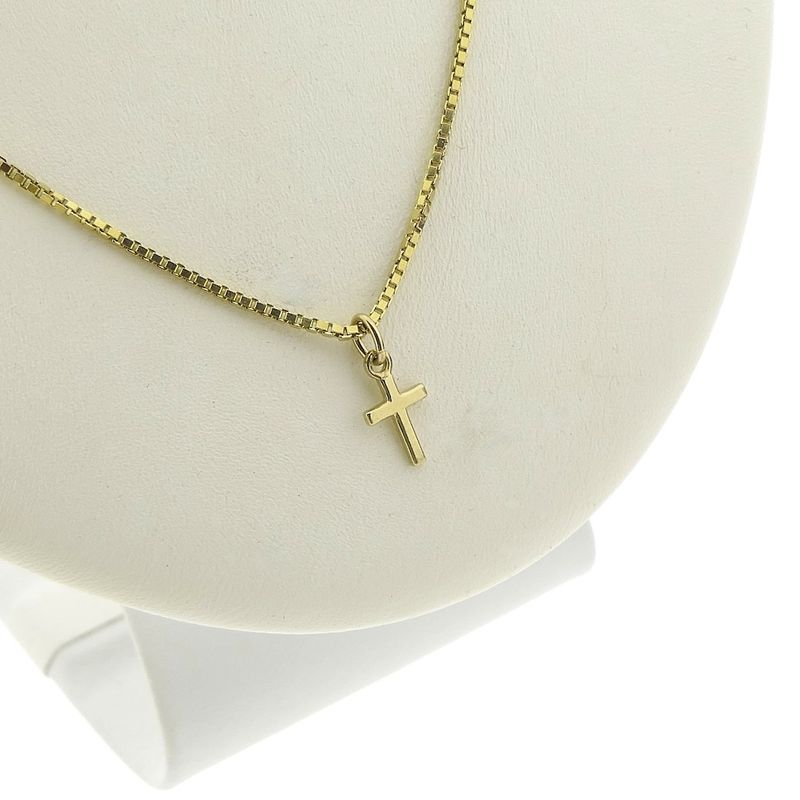 Image 8 of Gold minimalist pendant of a cross