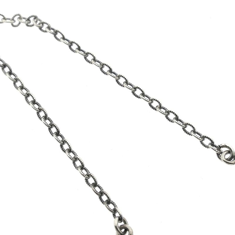 Image 7 of Silver anchor link chain with fixed pendant