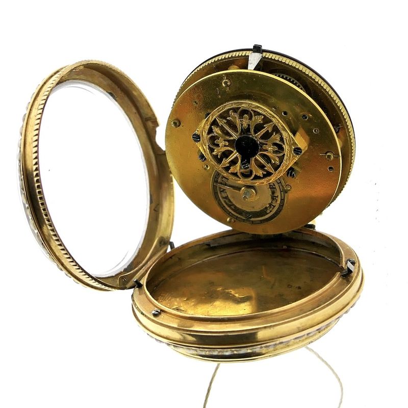 Image 5 of Antique 14k gold pocket watch; Verge Fusee escapement