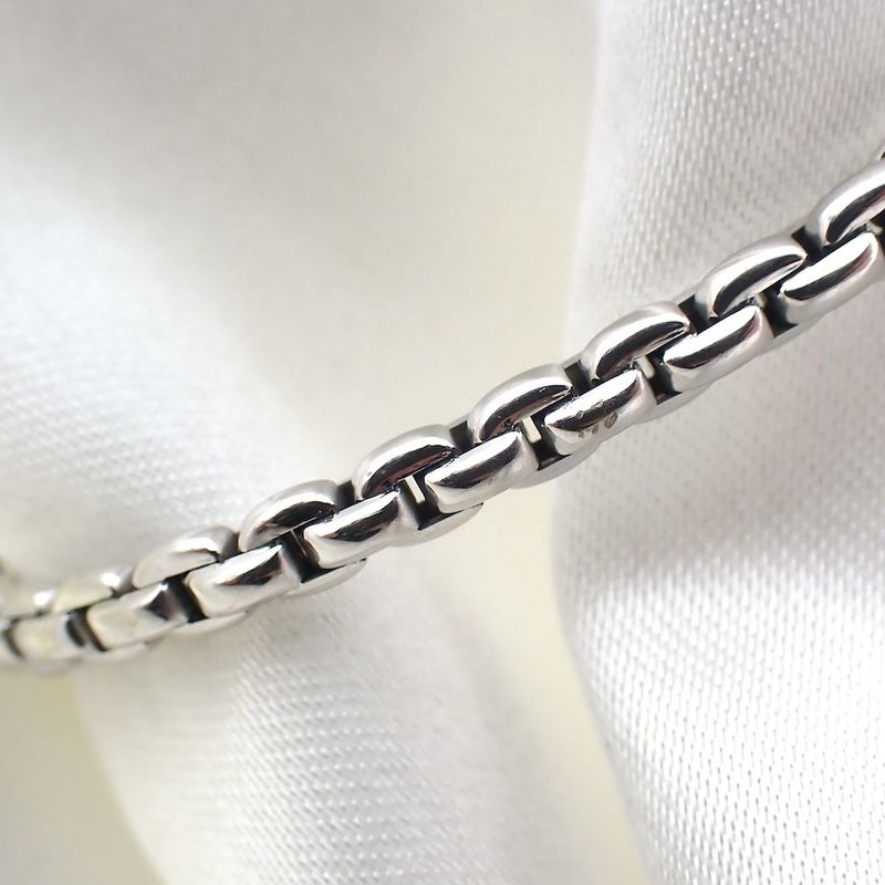 Image 6 of White gold anchor link bracelet | 19 cm