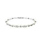 Image 3 of White gold fantasy link bracelet with diamonds; 0.24 ct.