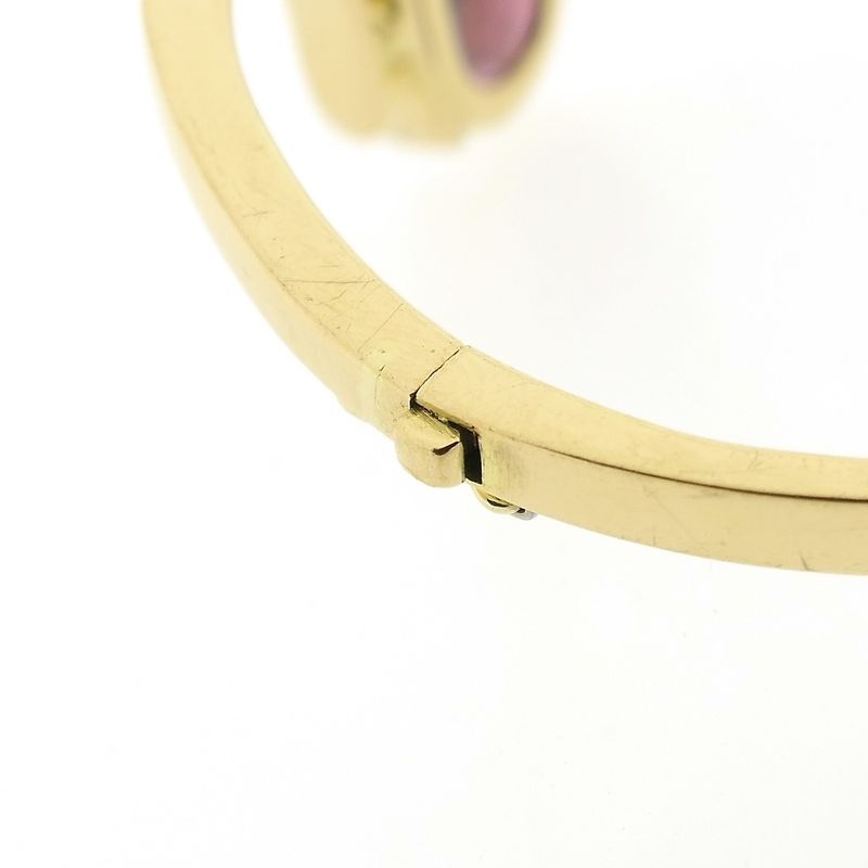 Image 7 of 18-karat gold fantasy/bangle bracelet with pink tourmaline; Petit dor | Ø 65 mm