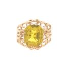Image 3 of Vintage rose gold ring set with synthetic yellow gemstone