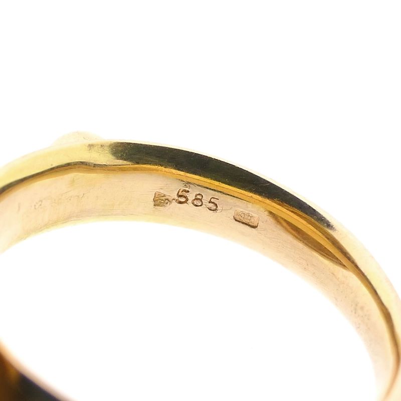 Image 8 of Vintage two-tone gold ring with carnelian