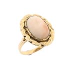Image 1 of Gold ring set with angel skin coral