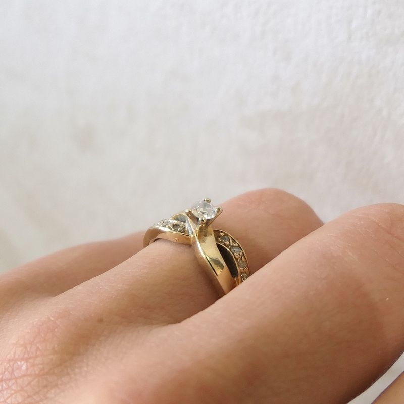 Image 8 of Vintage gold ring with diamond | 0.26 ct.