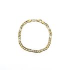 Image 3 of Two-tone gold link bracelet; Manchini