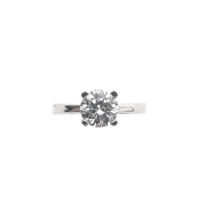 Image 3 of White gold solitaire ring with zirconia