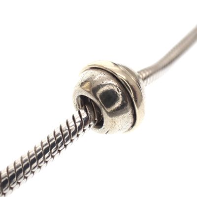 Image 2 of Pandora charm; Silver with gold; Saturn