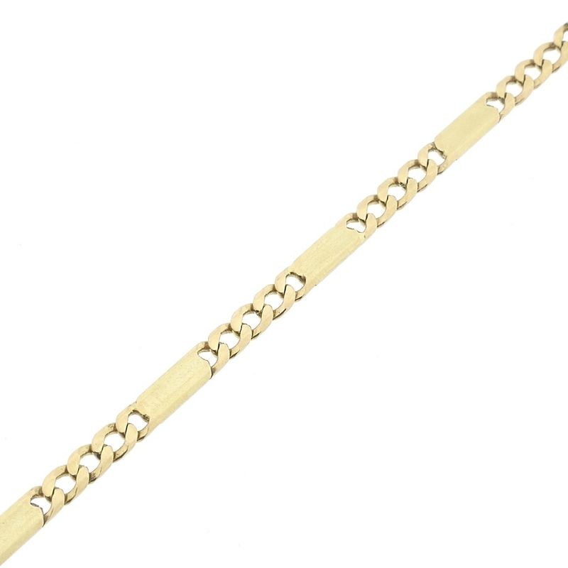 Image 8 of Gold closed Figaro link bracelet | 20 cm