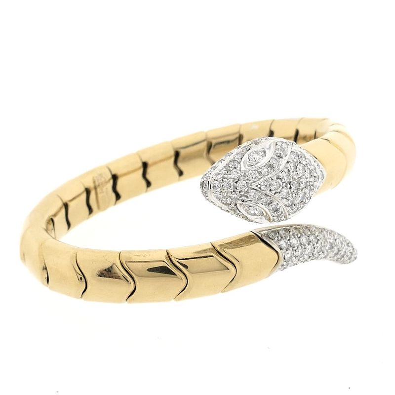 Image 5 of Leo Pizzo two-tone gold 'Serpentine' bracelet; Size XS