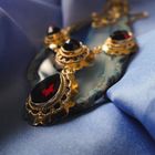 Image 2 of Antique gold necklace with garnet stones | 45 cm