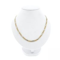 Two-tone gold gourmet/fantasy link necklace