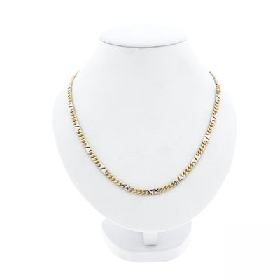 Two-tone gold gourmet/fantasy link necklace Image 1 of Two-tone gold gourmet/fantasy link necklace