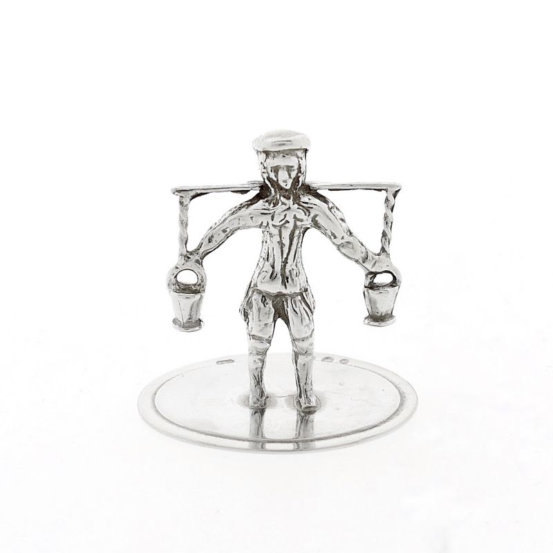 Image 1 of Antique silver statuette of a man with a yoke
