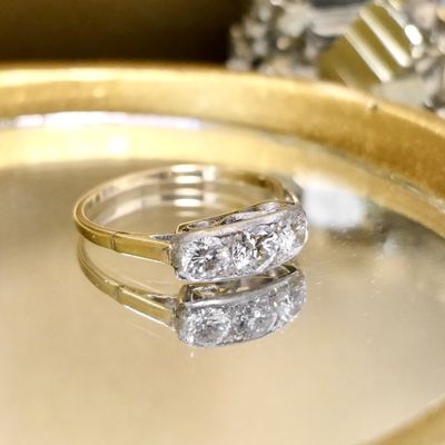 Image 2 of Gold Art Deco ring with diamond | 0.72 ct.