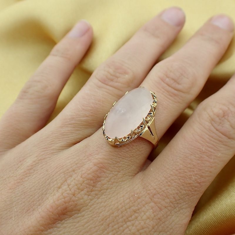 Image 5 of 8K Rose Quartz Ring | Vintage