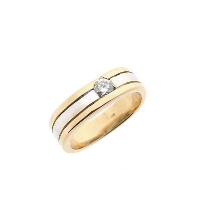 Image 1 of Two-tone gold ring with diamond; 0.25 ct.