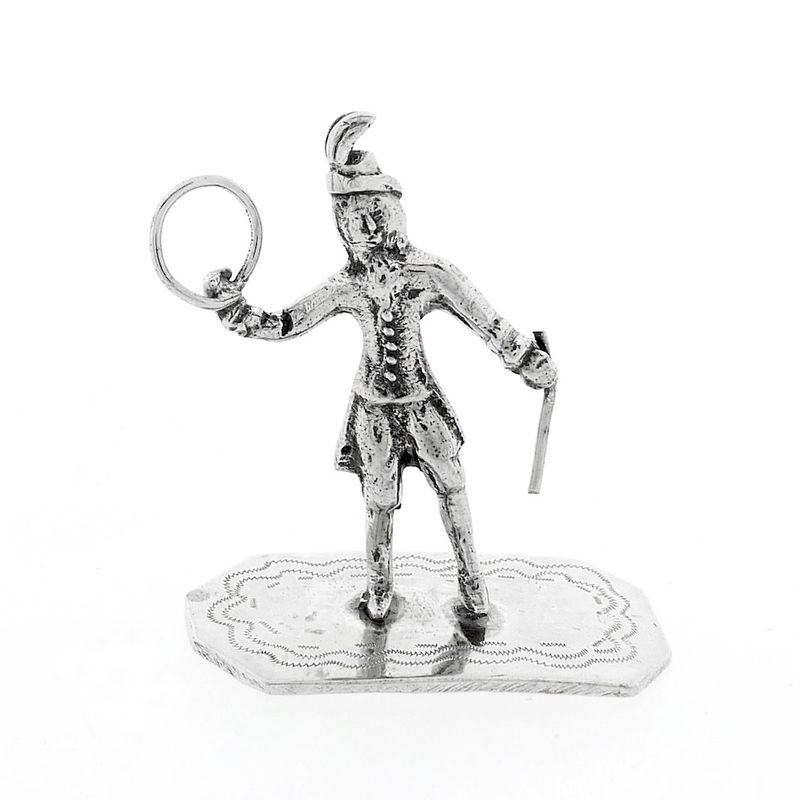 Image 1 of Antique silver statuette of a hoop player
