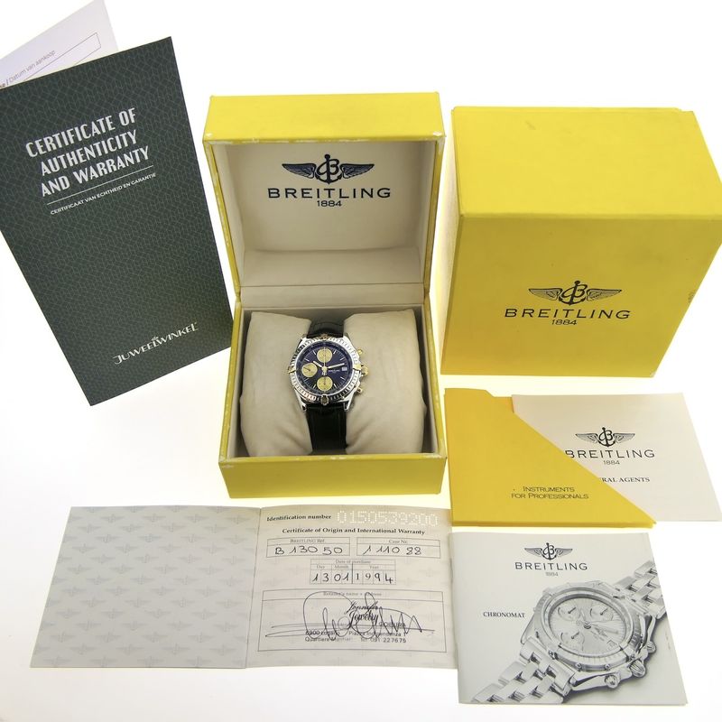 Image 4 of Breitling Chronomat Chronograph B13050; Vintage men's watch in full set