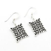 Silver earrings with a fantasy picture