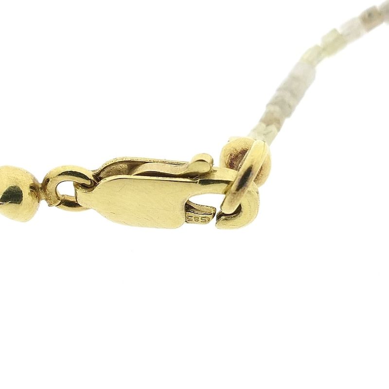 Image 4 of Uncut diamond bead necklace with gold clasp