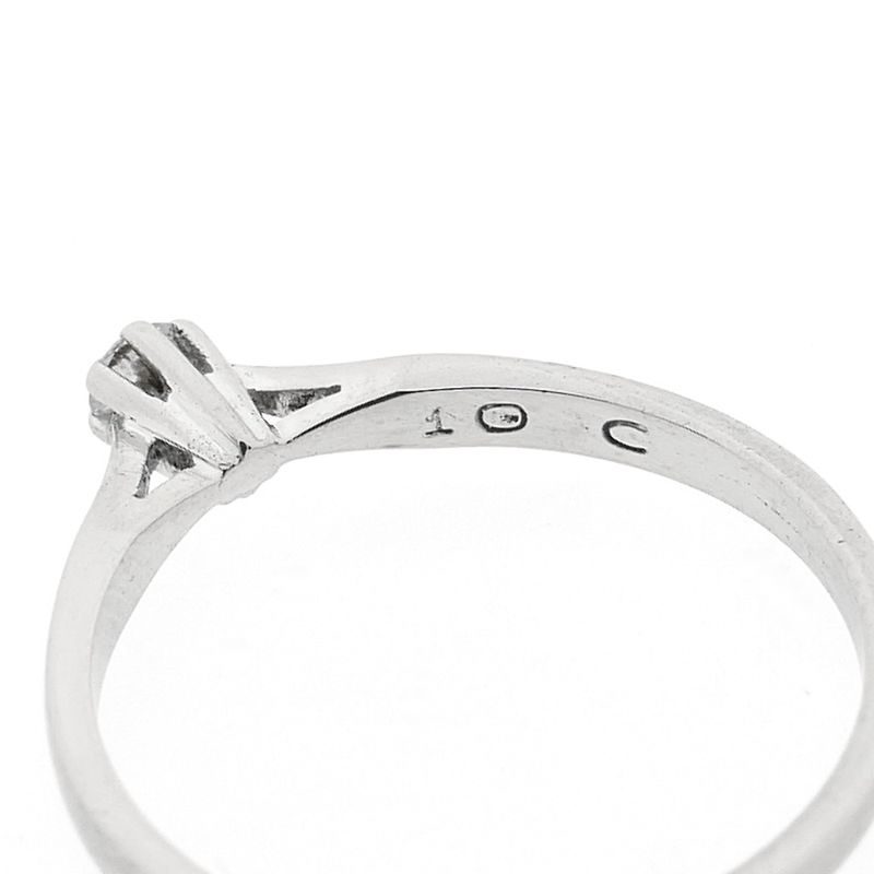 Image 9 of White gold solitaire ring with diamond | 0.10 ct.