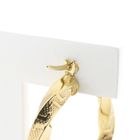 Image 5 of Gold twisted hoop earrings with Greek symbols; Ø 25.5 mm