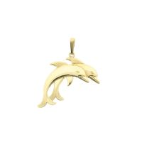 Gold pendant of dolphins