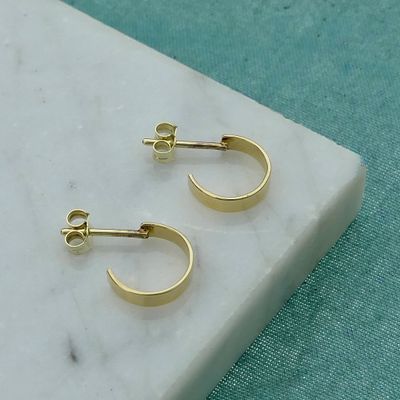 Image 1 of Gold semicircular stud earrings