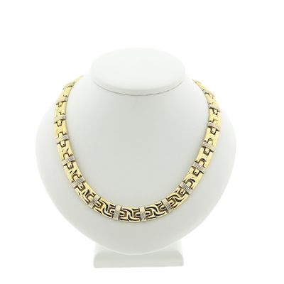 Two-tone gold fantasy link necklace Image 1 of Two-tone gold fantasy link necklace