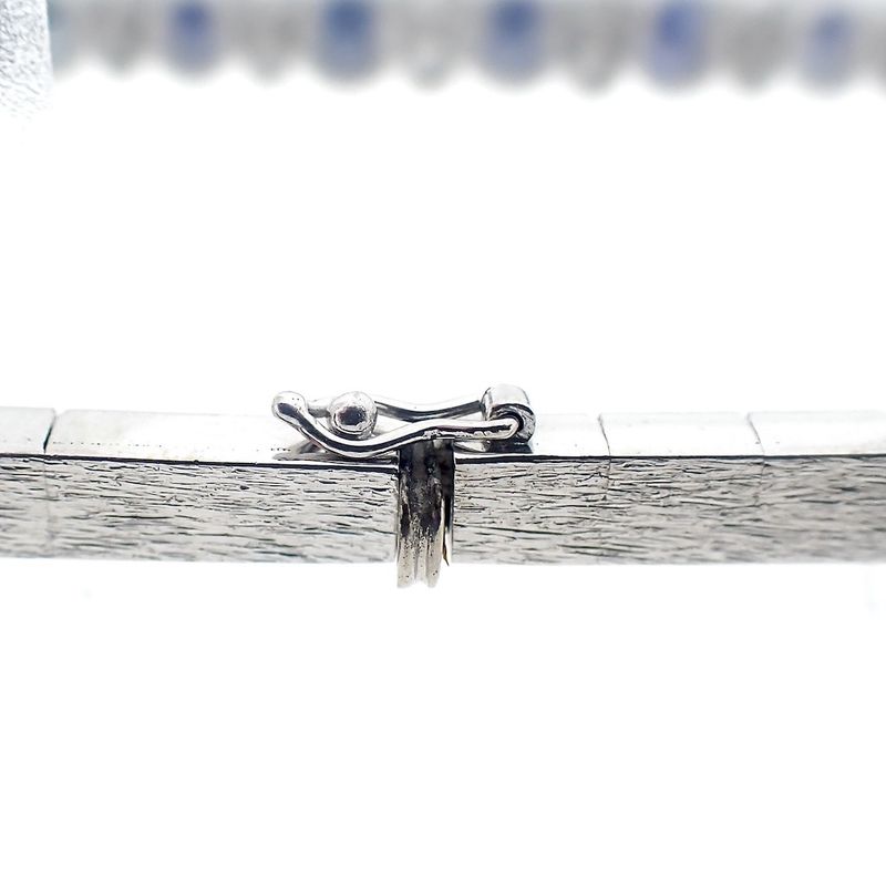 Image 7 of 18K white gold bracelet with sapphire and diamond (0.36 ct.) | 18.5 cm