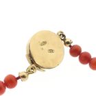 Image 7 of Antique blood coral bead necklace with gold decorative clasp.