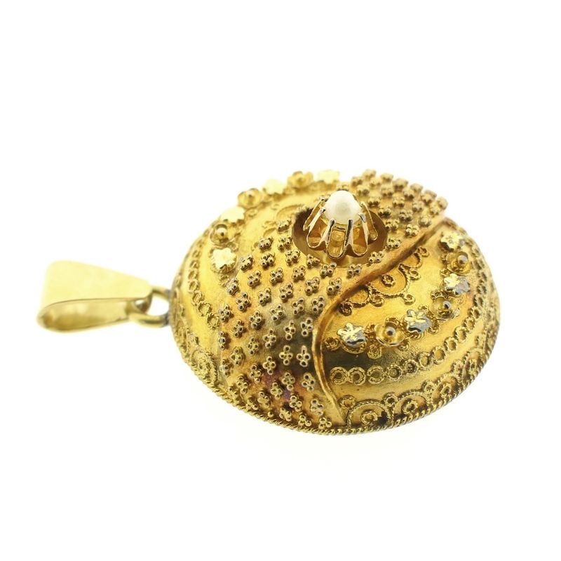 Image 6 of Victorian gold pendant with pearl | Antique