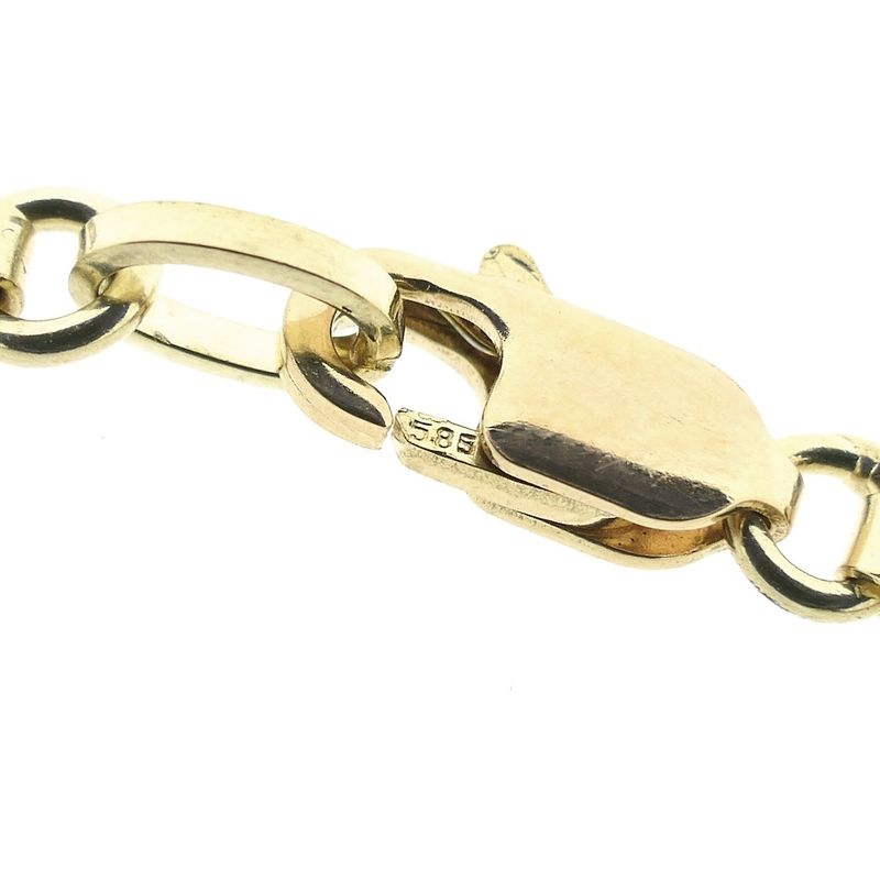 Image 6 of Gold gourmet link bracelet with engraving plate | 21 cm